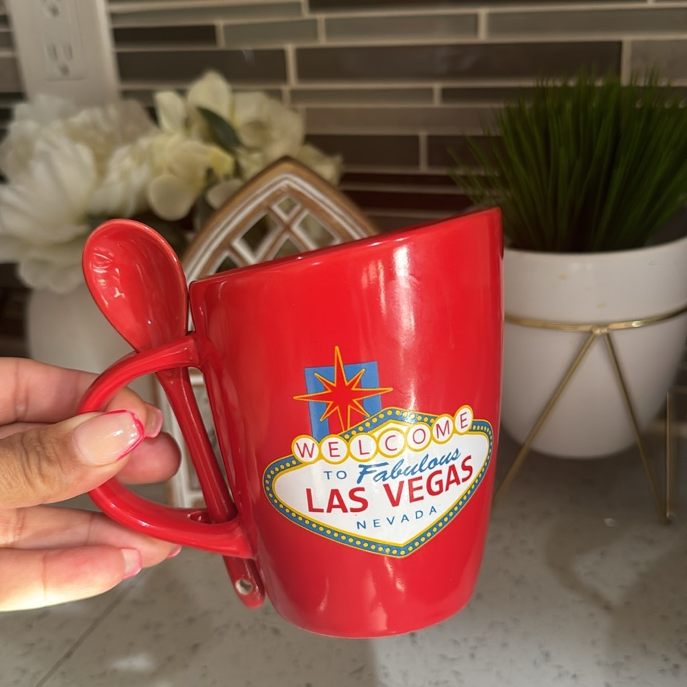 🎰Welcome to Fabulous Las Vegas Nevada - Ceramic Mug and Spoon Combination